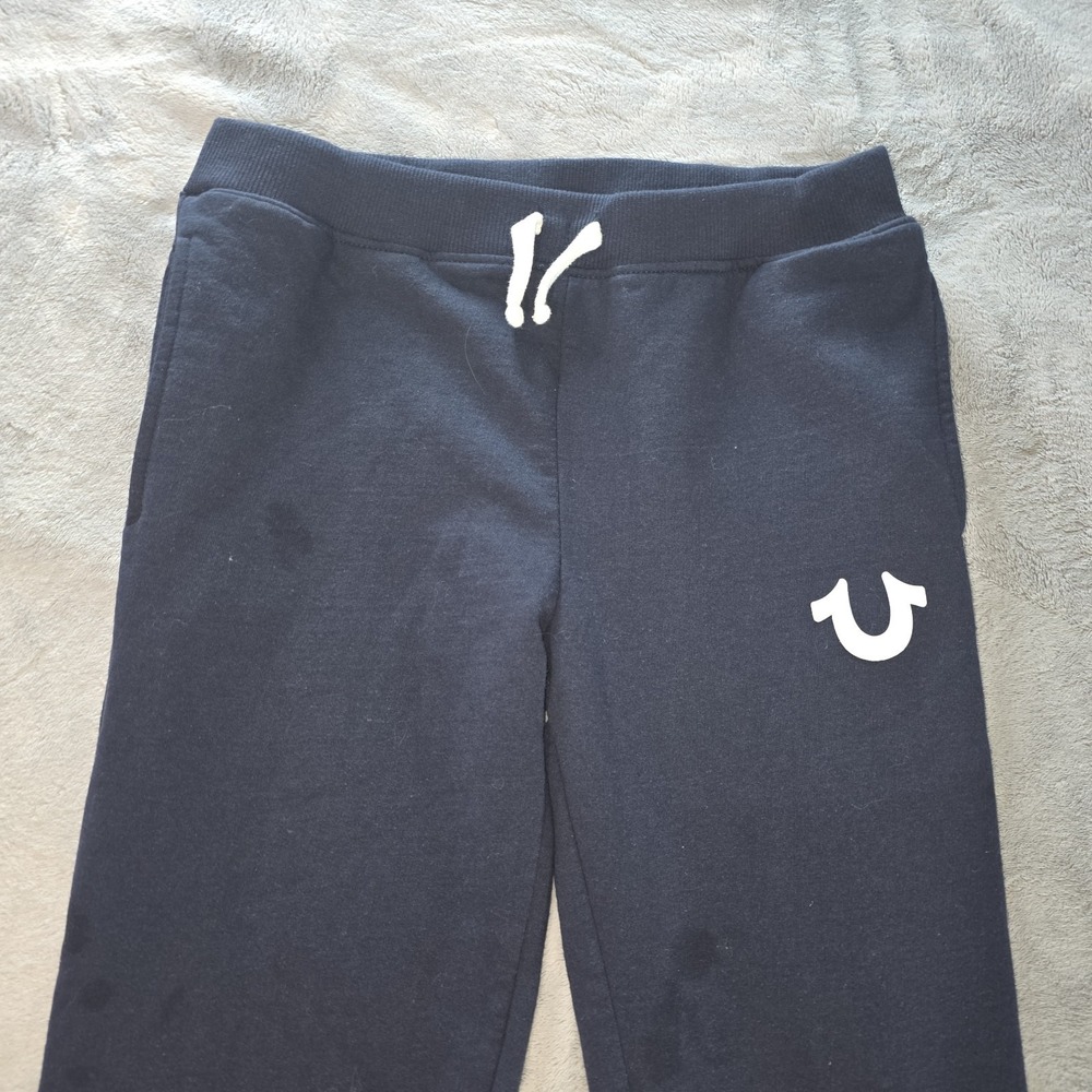 True Religion Size XL Sweatpants Men Fleece Horseshoe Drawstring Joggers‎ Blue